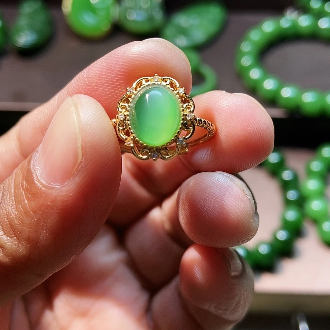 和田玉（碧玉）银S925镶嵌手串