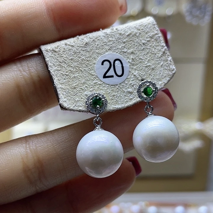 淡水珍珠耳饰银S925镶嵌