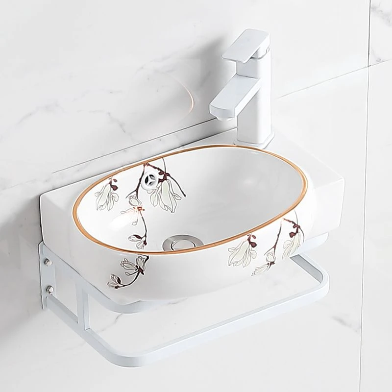 陶瓷挂墙式洗手盆柜组合壁挂洗脸盆家用款小型卫生间洗手面盘阳台