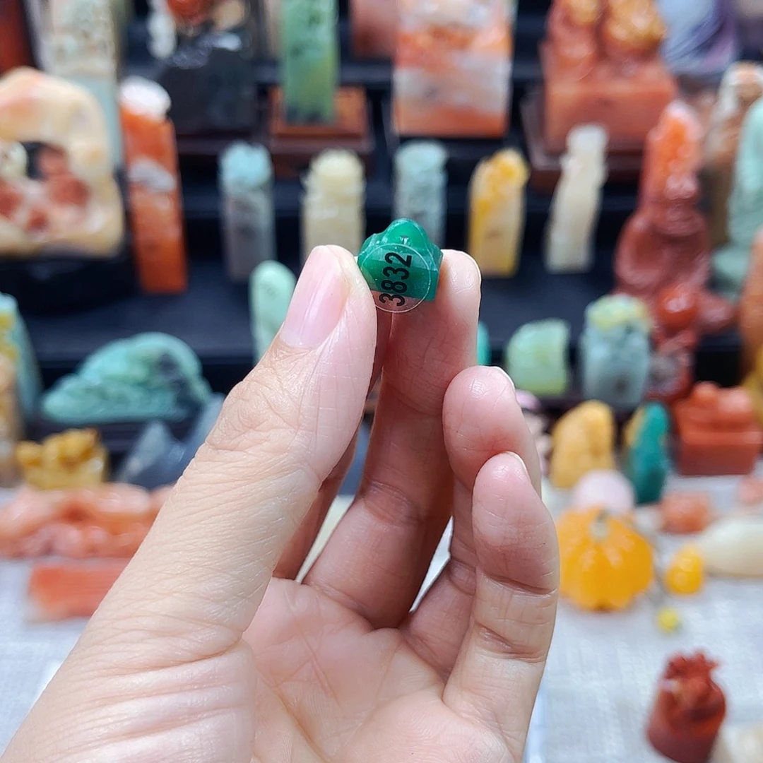 寿山石印石钮****球3832包邮包刻