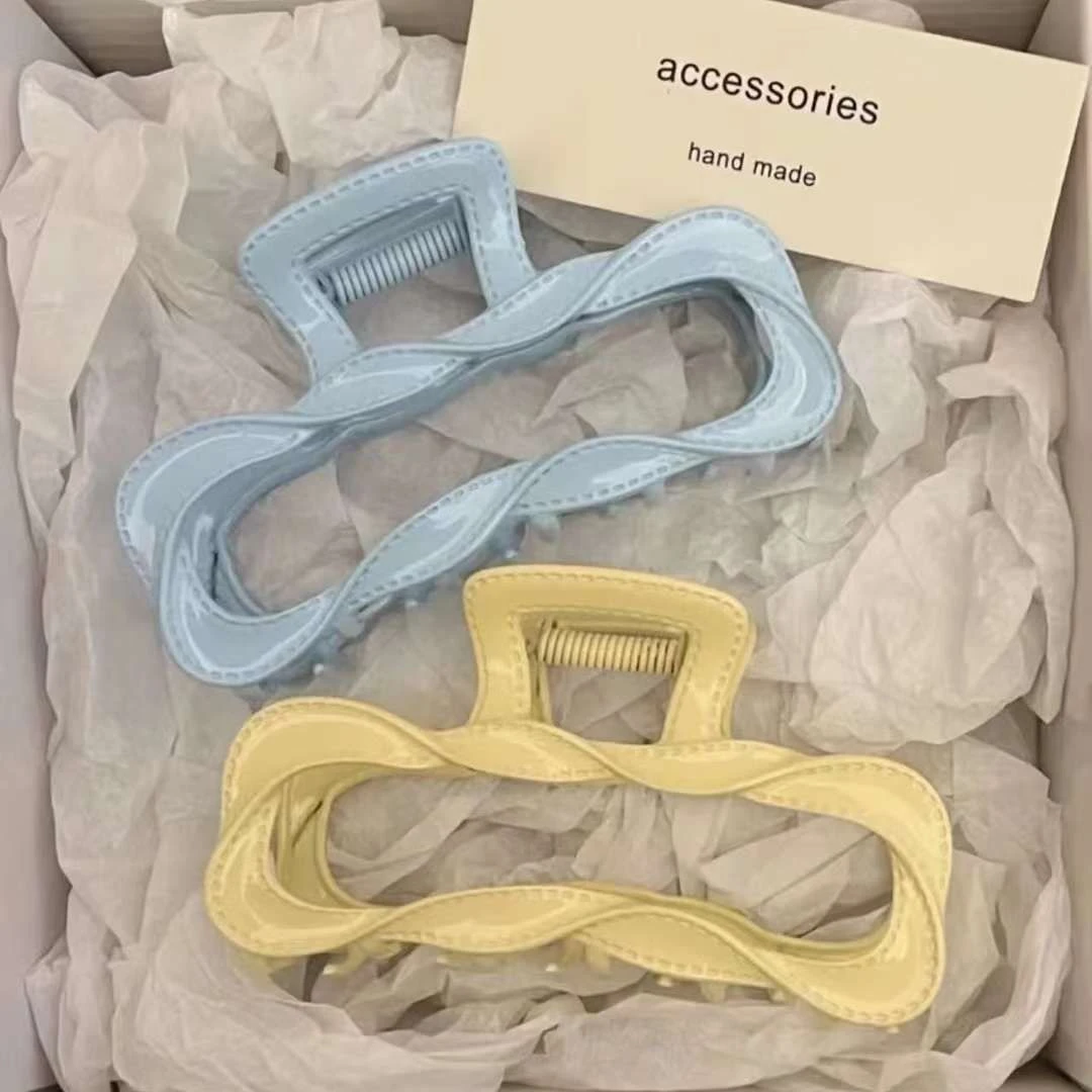 春夏ins风韩国东大门发饰发夹新款马卡龙色线条抓夹鲨鱼夹发抓夹