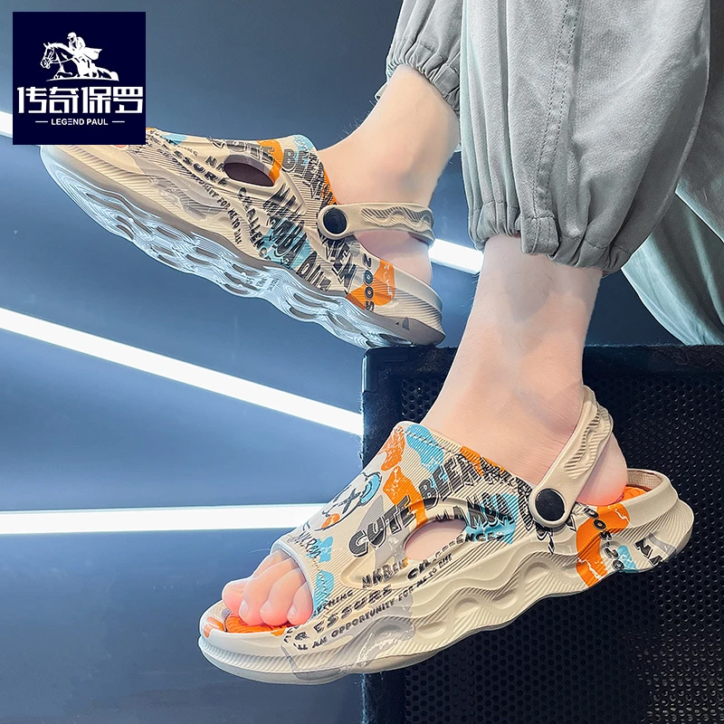 传奇保罗官方正品拖鞋男2025新款夏季外穿防滑踩屎感男士沙滩凉鞋