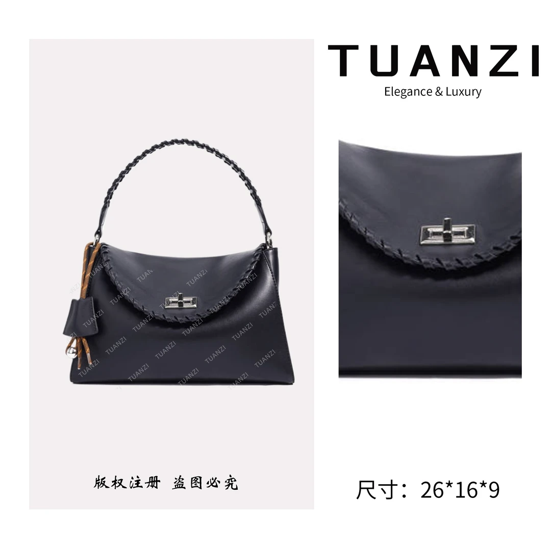 TAUNZI『高端玩家』秋冬新款26cm手提腋下包 ZG-X9271A-黑色