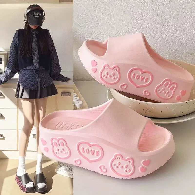 EVA厚底凉拖鞋女网红夏季外穿时尚增高卡通可爱拖鞋软底居家学生