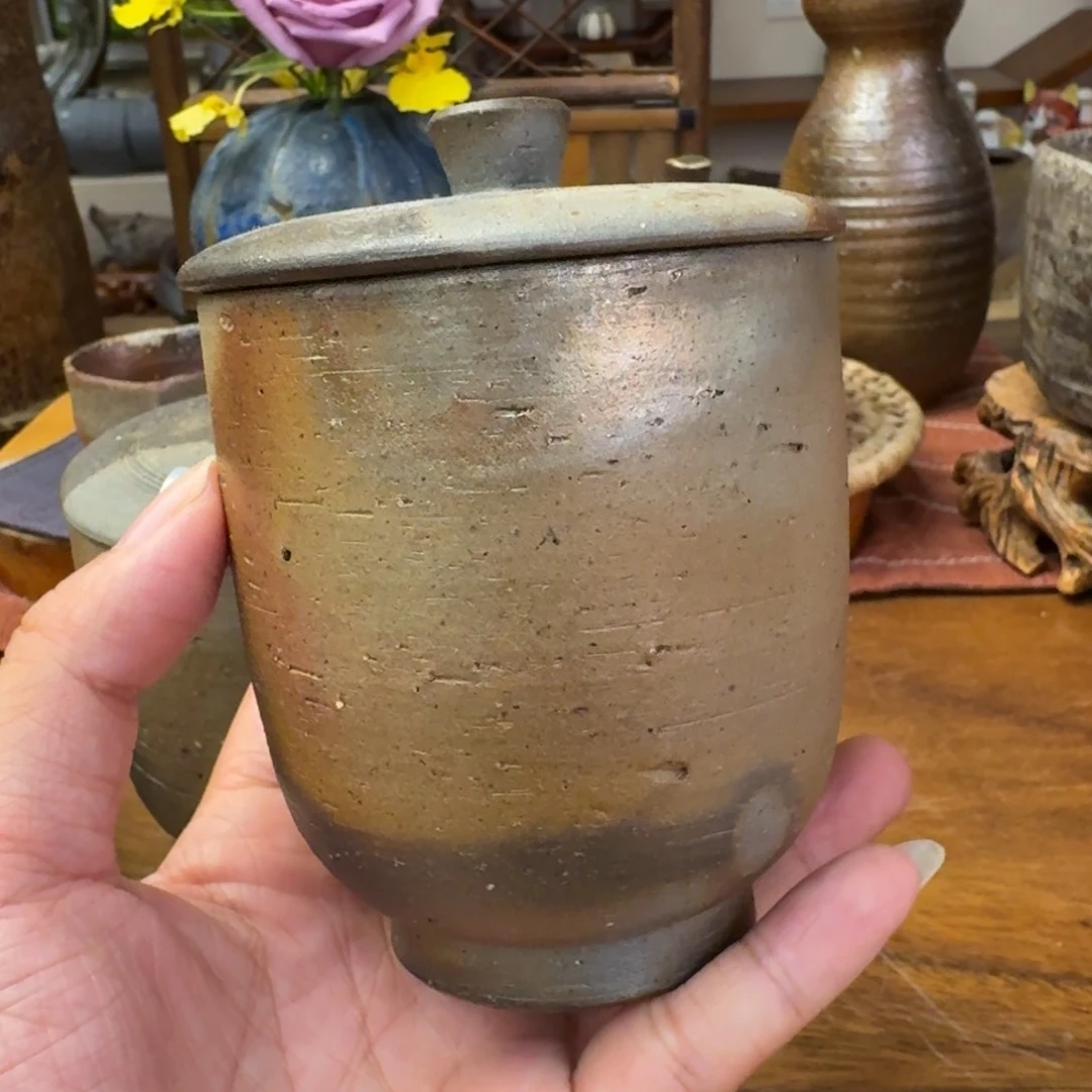 猫***了铃木美基备前烧盖杯福利一口价