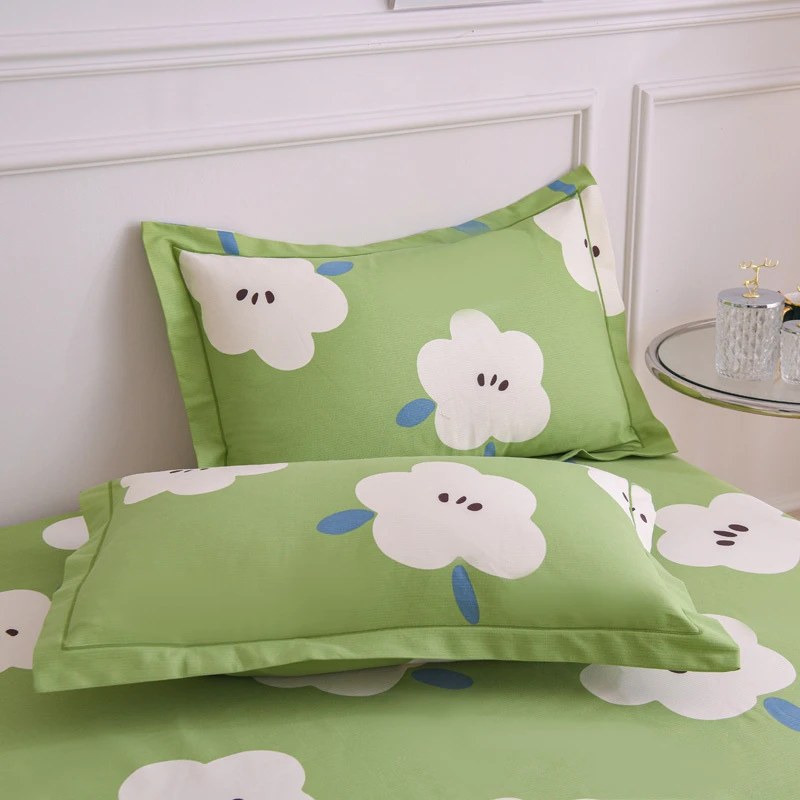 2025新款全棉老粗布一字绣纯棉枕套一对48*74cm成人学生加厚吸汗