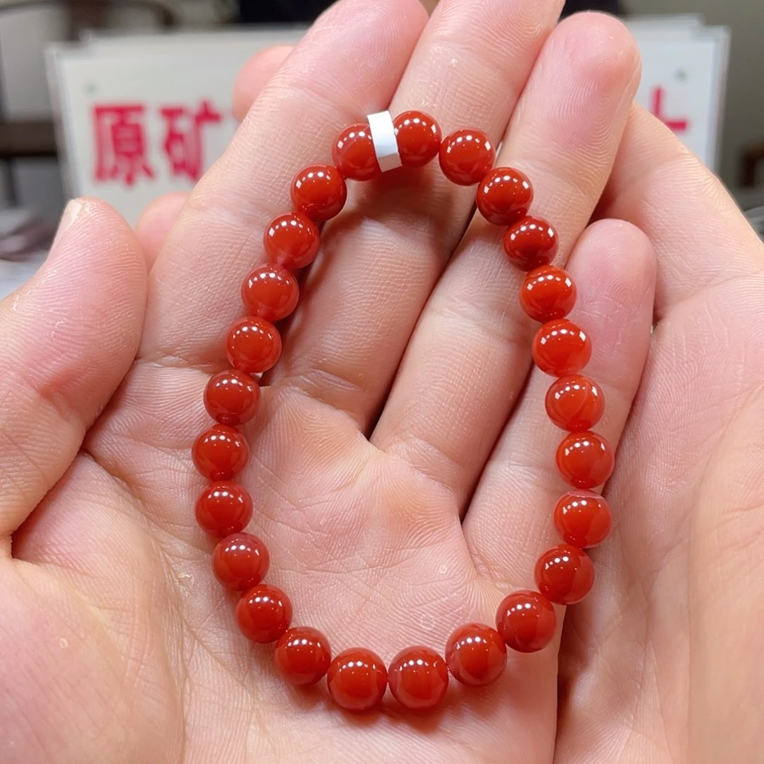 南红玛瑙览坡锦红单圈7m m未镶嵌