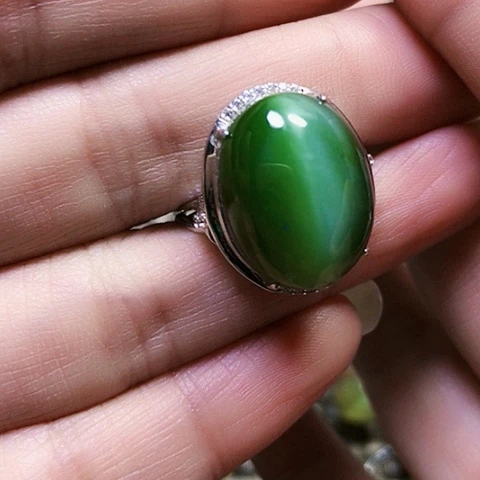 和田玉银S925镶嵌挂件