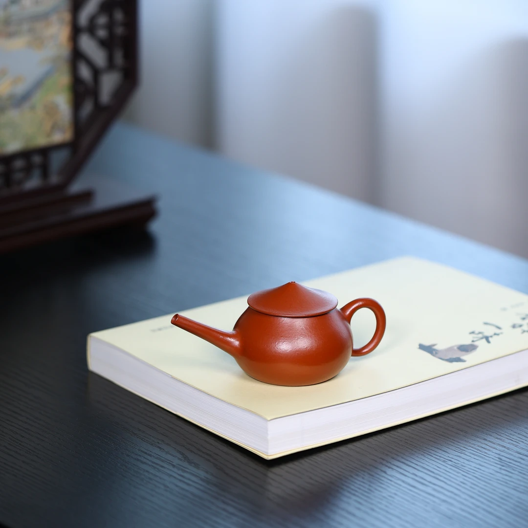 宜兴正宗紫砂壶泡茶壶孟臣小煤窑朱泥小品壶斗笠帽渔翁壶工夫茶壶