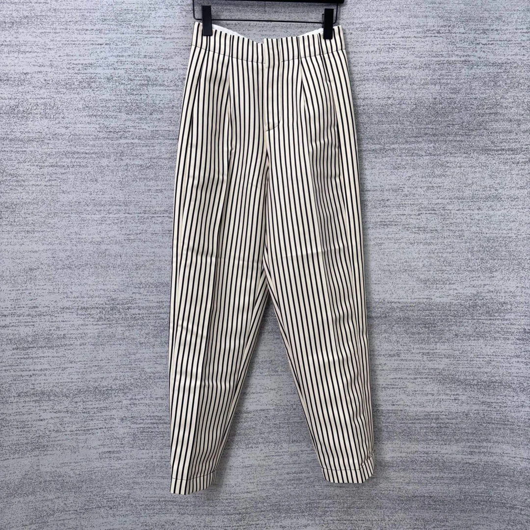 未使用 LouisVuitton/路易威登 A100657/竖条纹休闲裤/34码