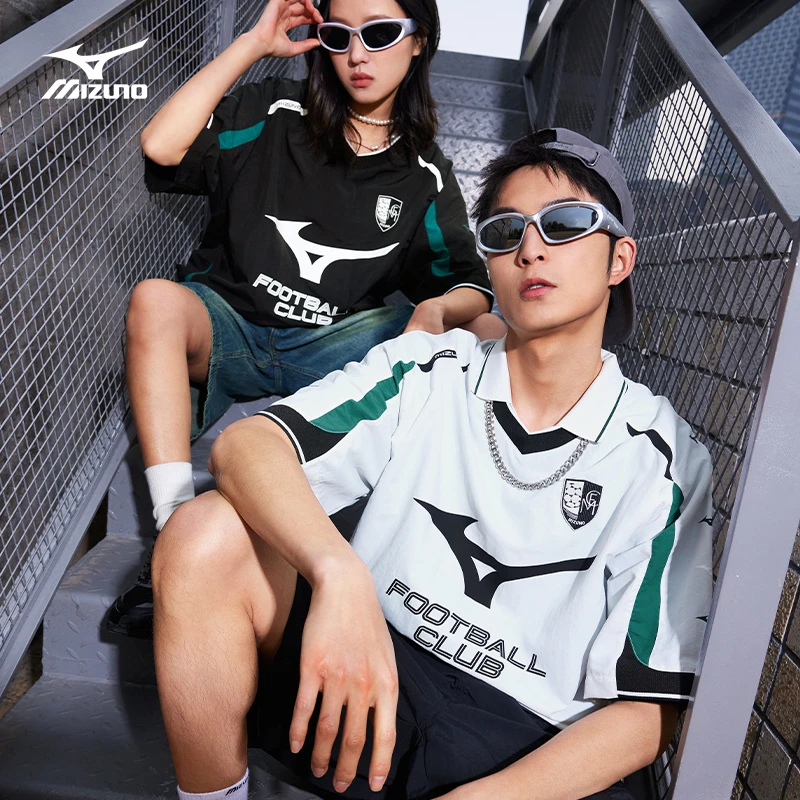 Mizuno美津浓玩球穿搭球衣复古宽松休闲透气足球短袖T恤K2CA53Y2
