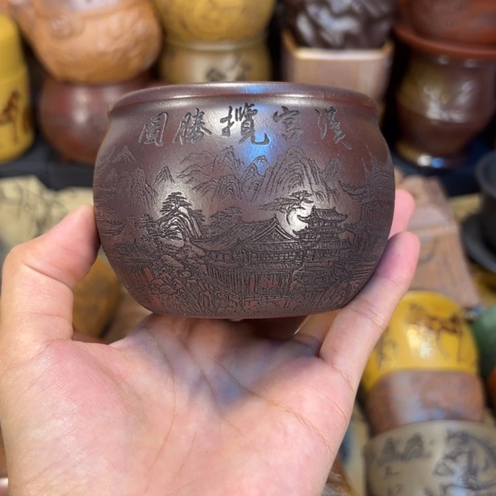 紫砂茶杯宜兴紫砂杯子