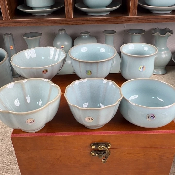 瓷杯子天青釉品茗杯备注编号