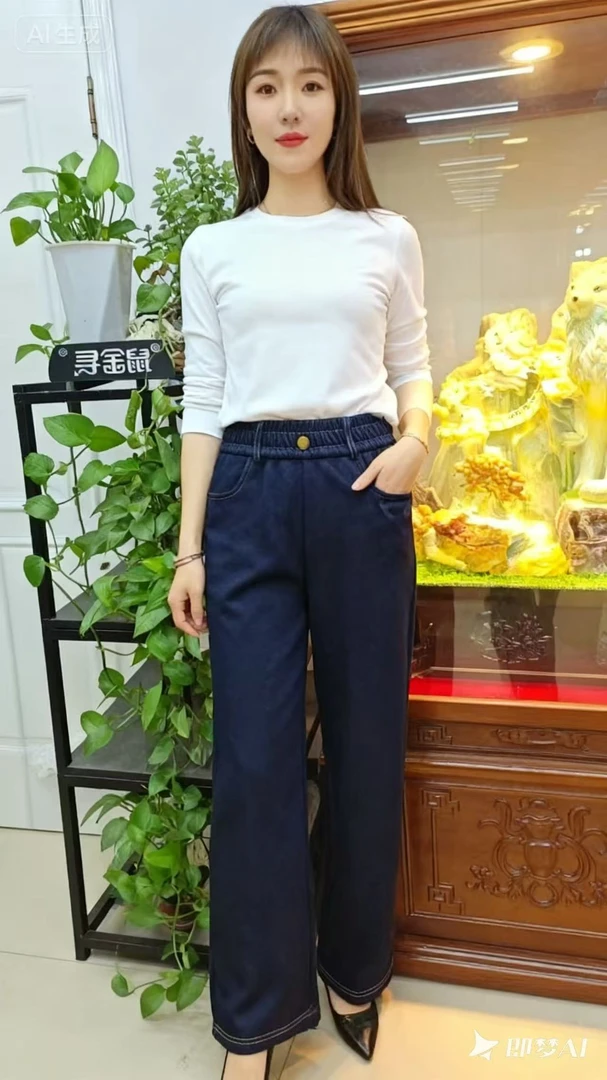 3313款直筒加绒牛仔裤-Y