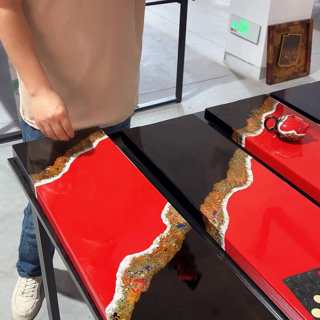 用****5尺寸90✖️25大漆干泡台