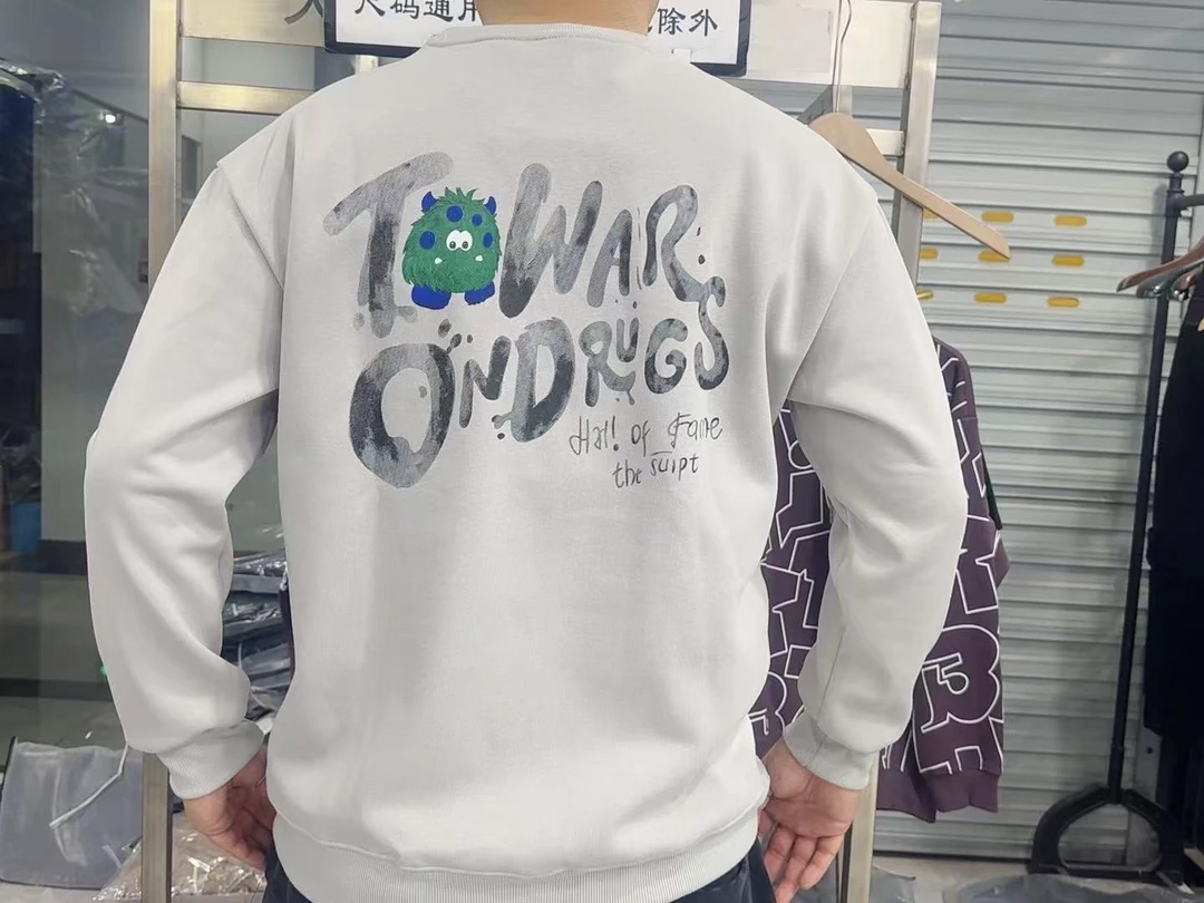 新款【潮牌刺绣植绒】大码男装新款1936卫衣宽松百搭休闲套头卫衣