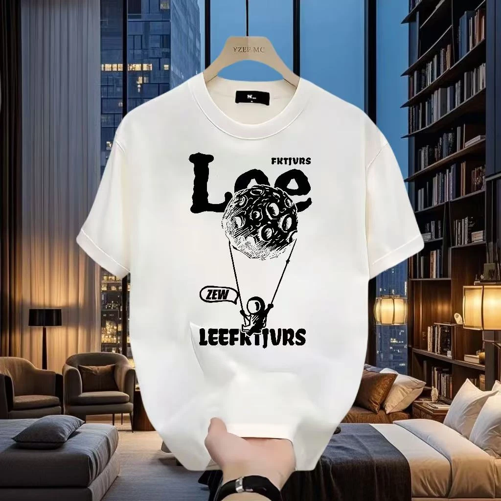 潮牌2025夏季爆款男士纯棉短袖T恤休闲百搭轻奢高档体恤百搭上衣T