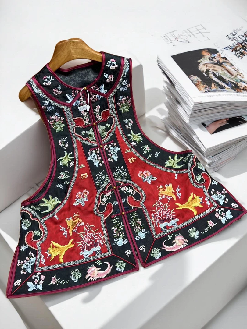 6220-1复古中式重工刺绣民族风中国风上衣马甲