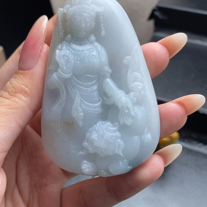 定制翡翠未镶嵌文殊