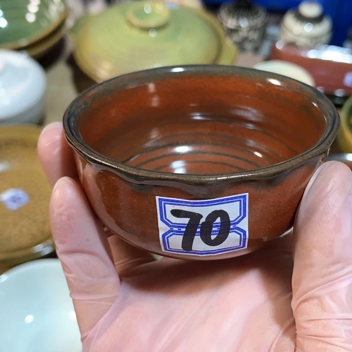 瓷片五厂精品铁红釉茶盏