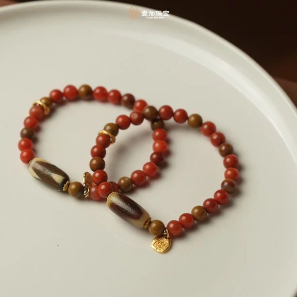 壹加师姐｜手工设计牙牙玛瑙多宝手串多样性发一5907C