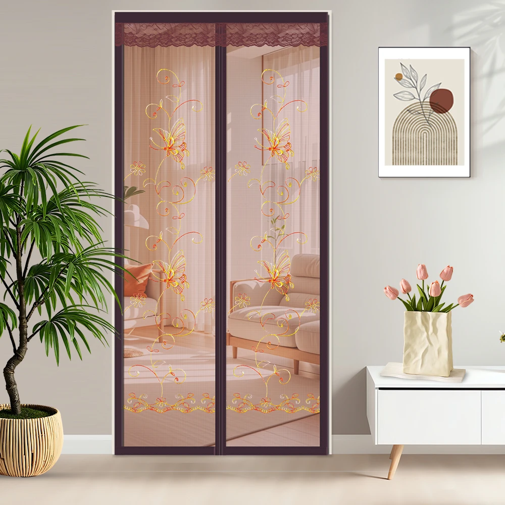 夏季防蚊门帘床头魔术贴木门帘子防蚊夏天自粘式带图钉门帘加固