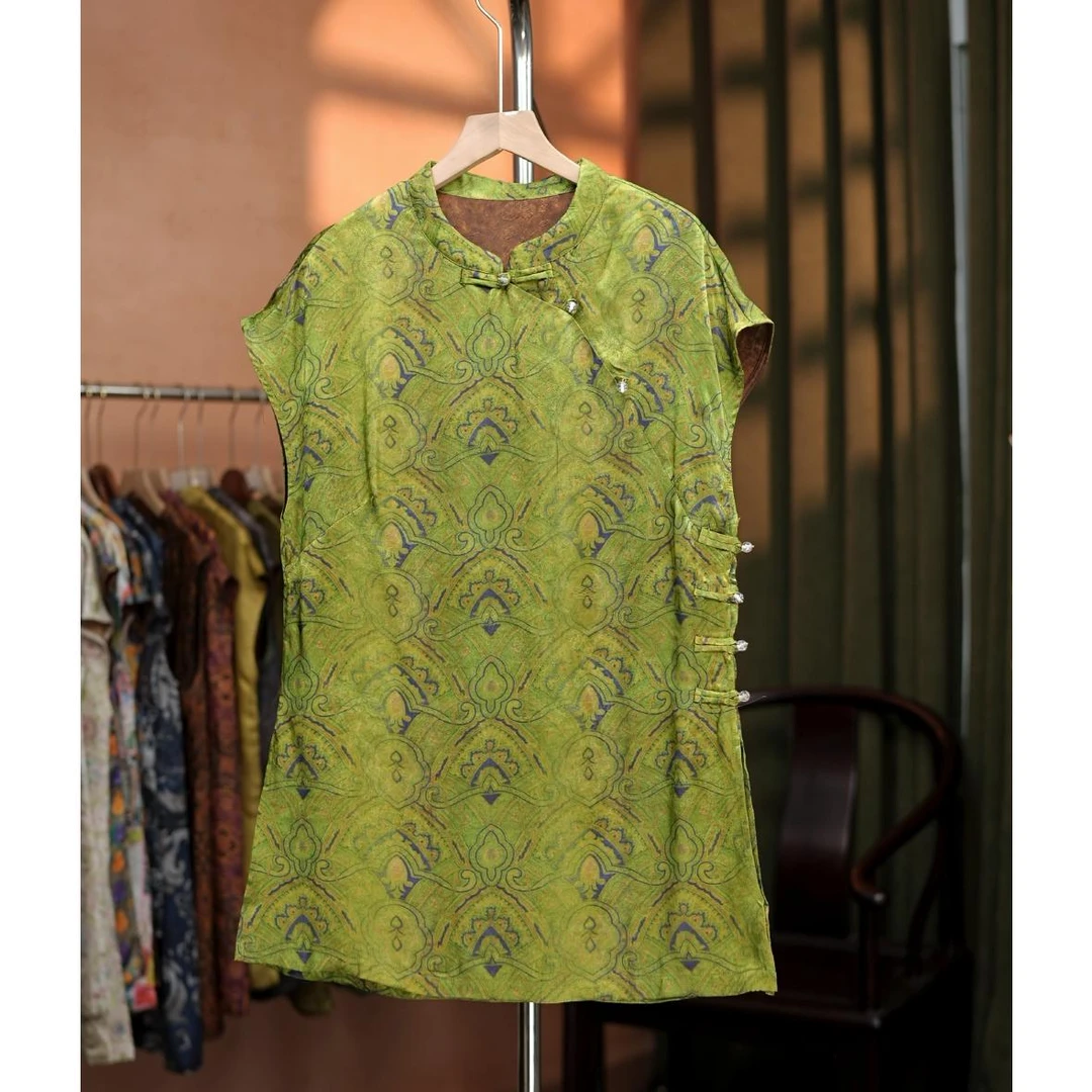 【碧梧】国风女士中长款背心裙上衣旗袍裙奥黛显瘦网红新中式