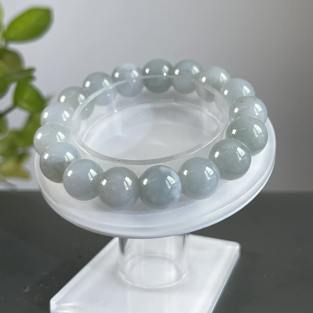 JYW27-65  天然缅甸A货翡翠  翡翠手串