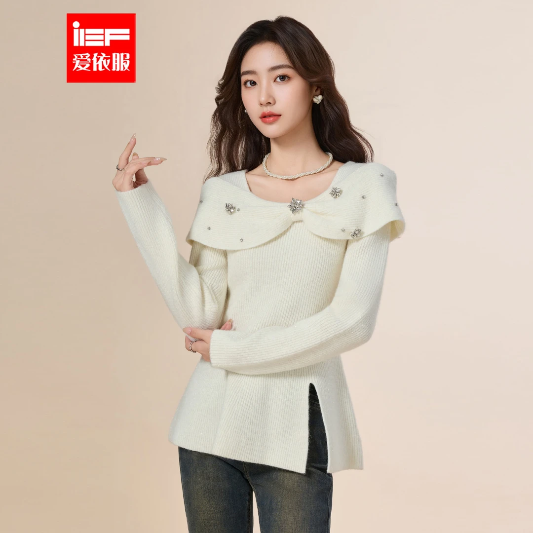 IEF/爱依服2025年秋冬季公主名媛精致高级感毛织上衣