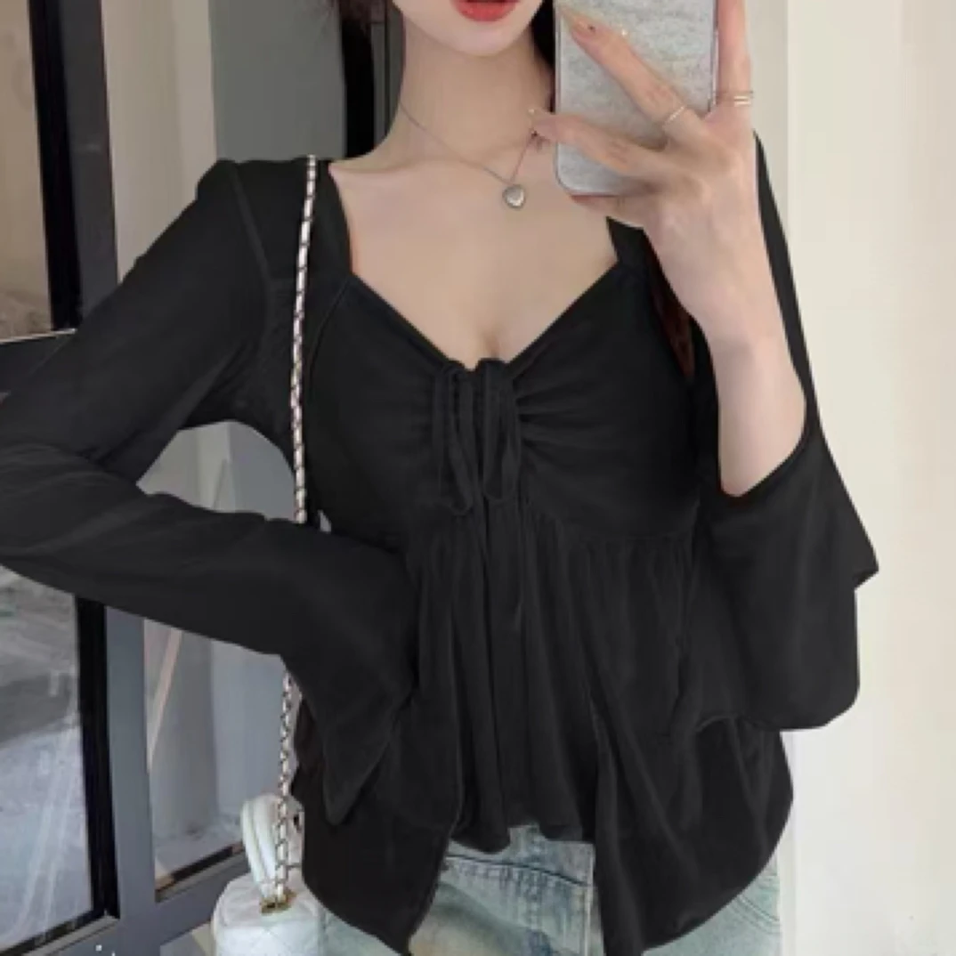 大码纯欲风收腰百搭时尚大码T桖纯欲风洋气打底衫