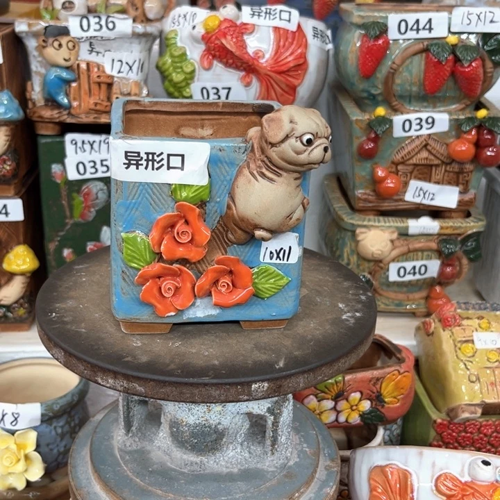 紫砂花盆粗陶材质多肉花盆