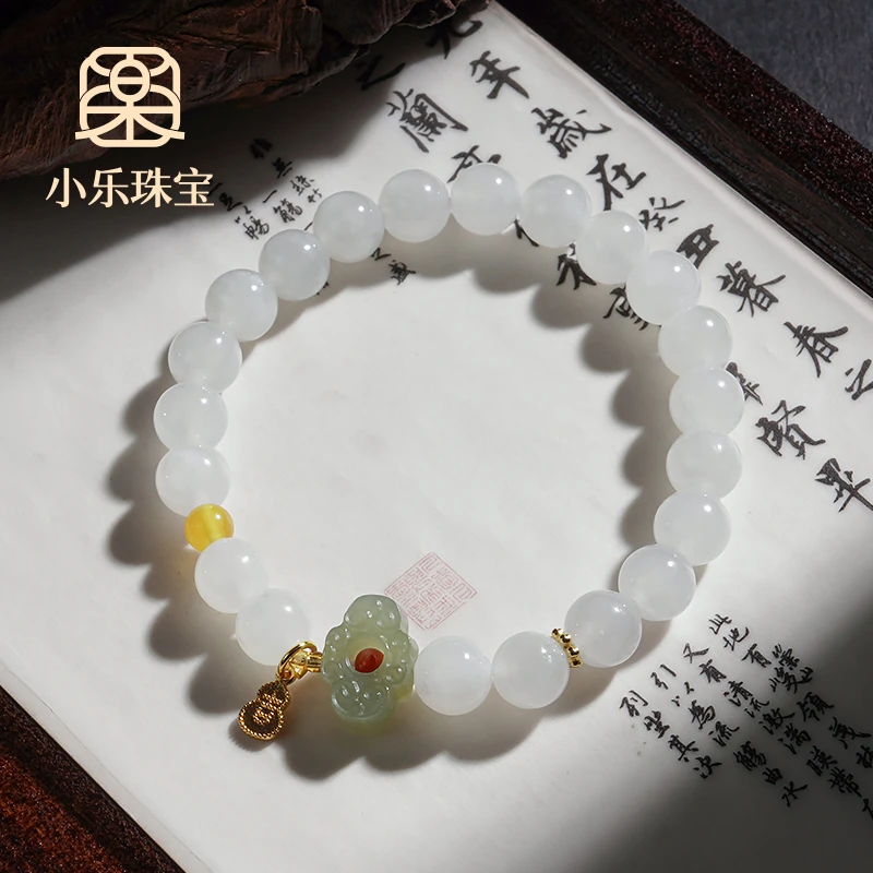 原创设计款和田白玉手链多样性发一-10760