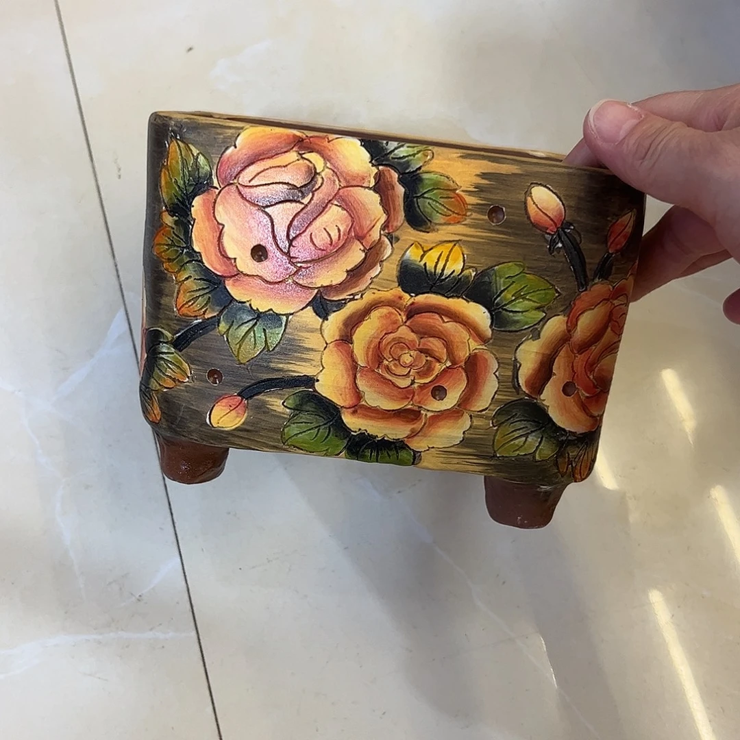 景德镇炫彩手绘口14*10.5高11.5