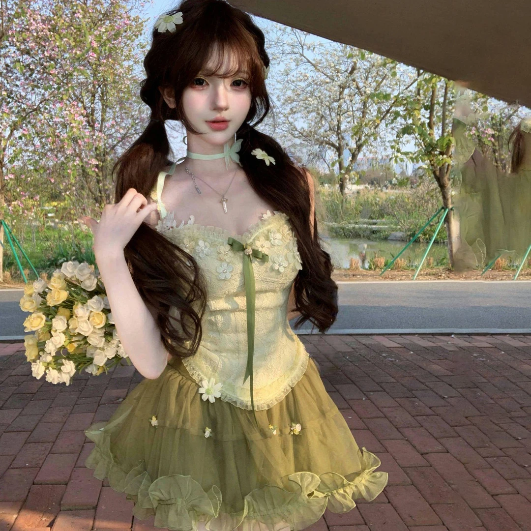 2025夏季千金公主欲法式上衣高腰短裙开衫三件套轻奢套装女