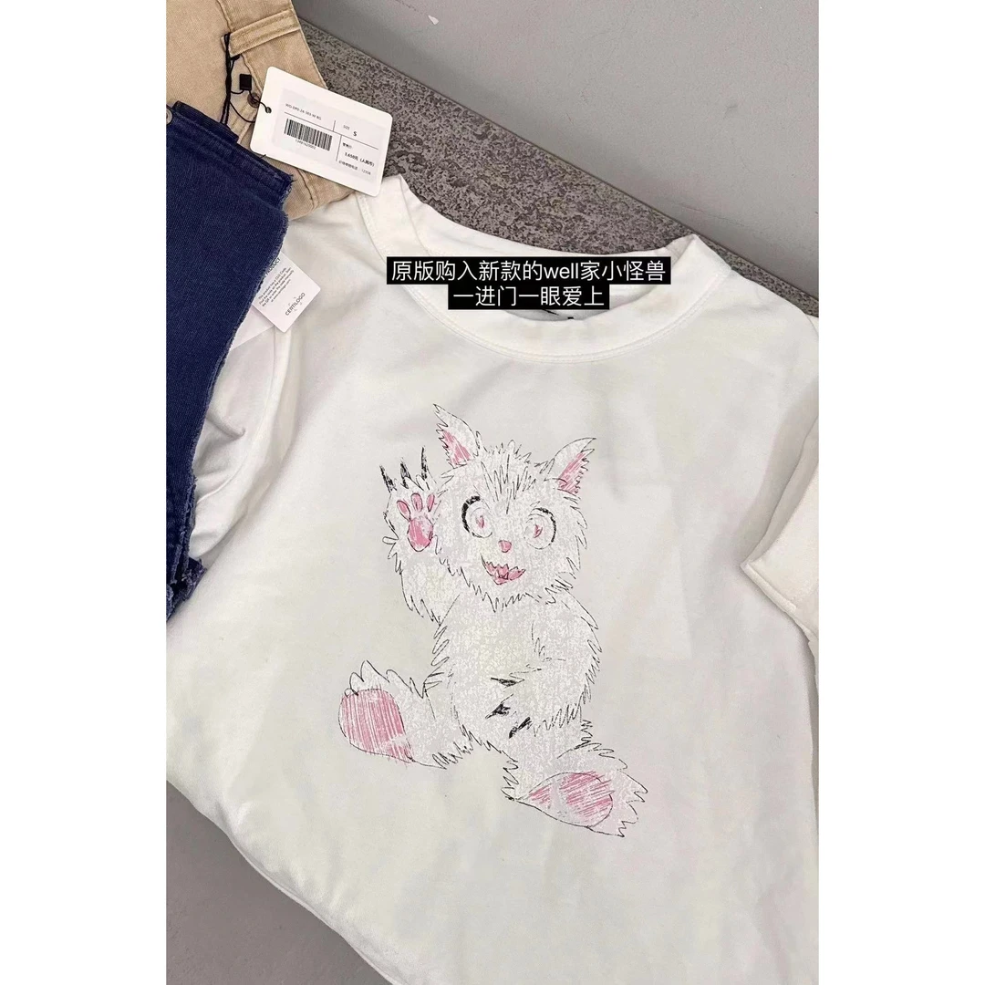 【sKycaptian】“张牙舞爪”小怪兽well2024夏款新款短袖#