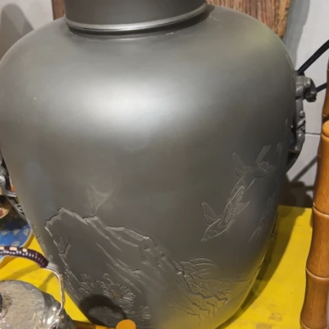 蜜安罐瓷香炉锡茶则