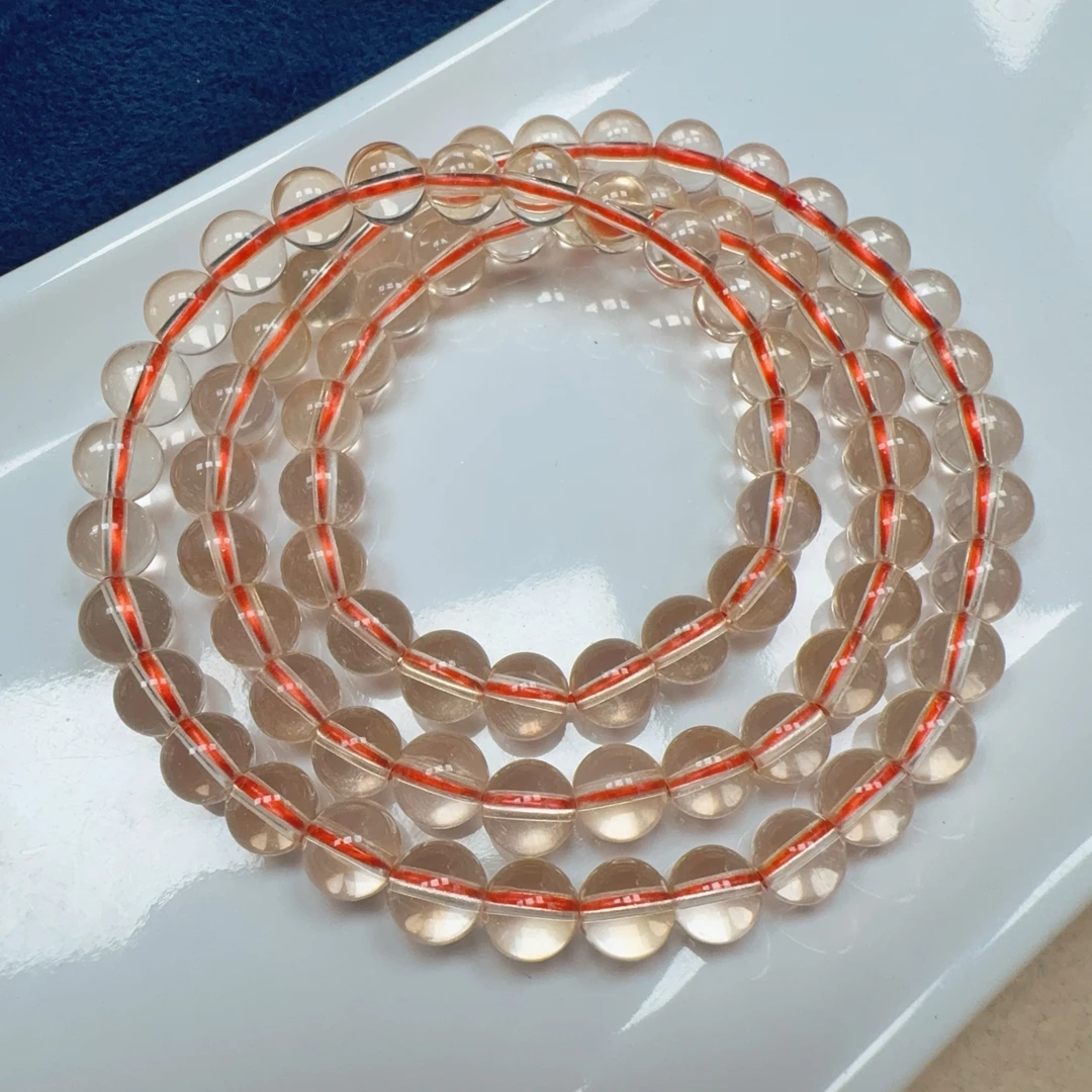 【伟伟鉴定】天然黄水晶 净体 圆珠长串7 时尚百搭饰品