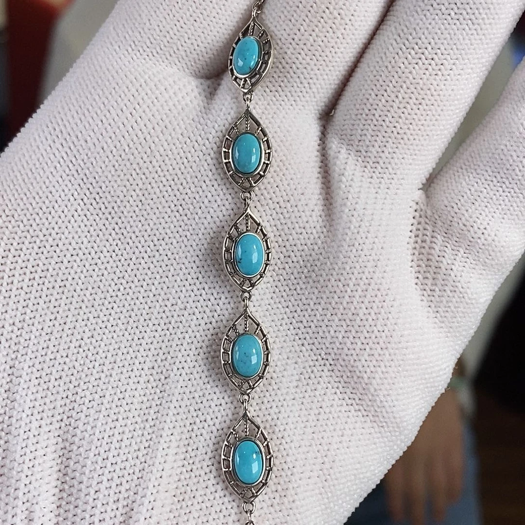 绿松石银S925镶嵌珠宝奇石