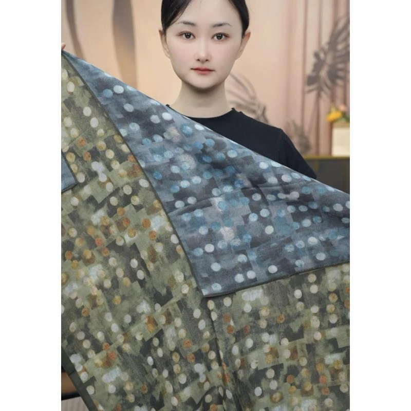 P12【梦幻波点】时尚丝毛双面异色85*85百搭舒适丝巾