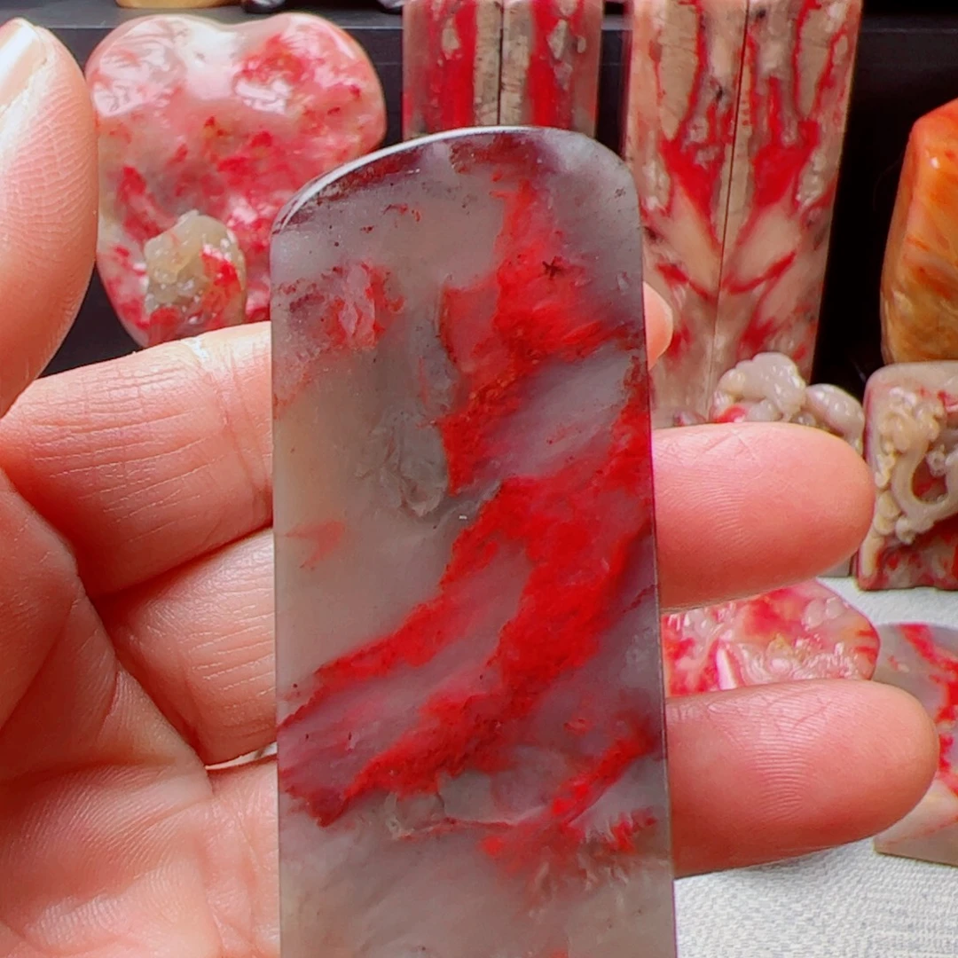 一***乐巴林石巴林鸡血石印章