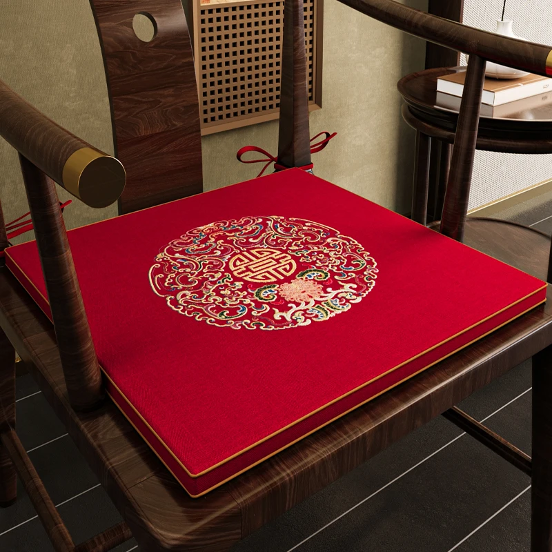 新中式椅子垫靠垫餐椅坐垫茶卓椅垫加厚实木凳子红木椅沙发座垫