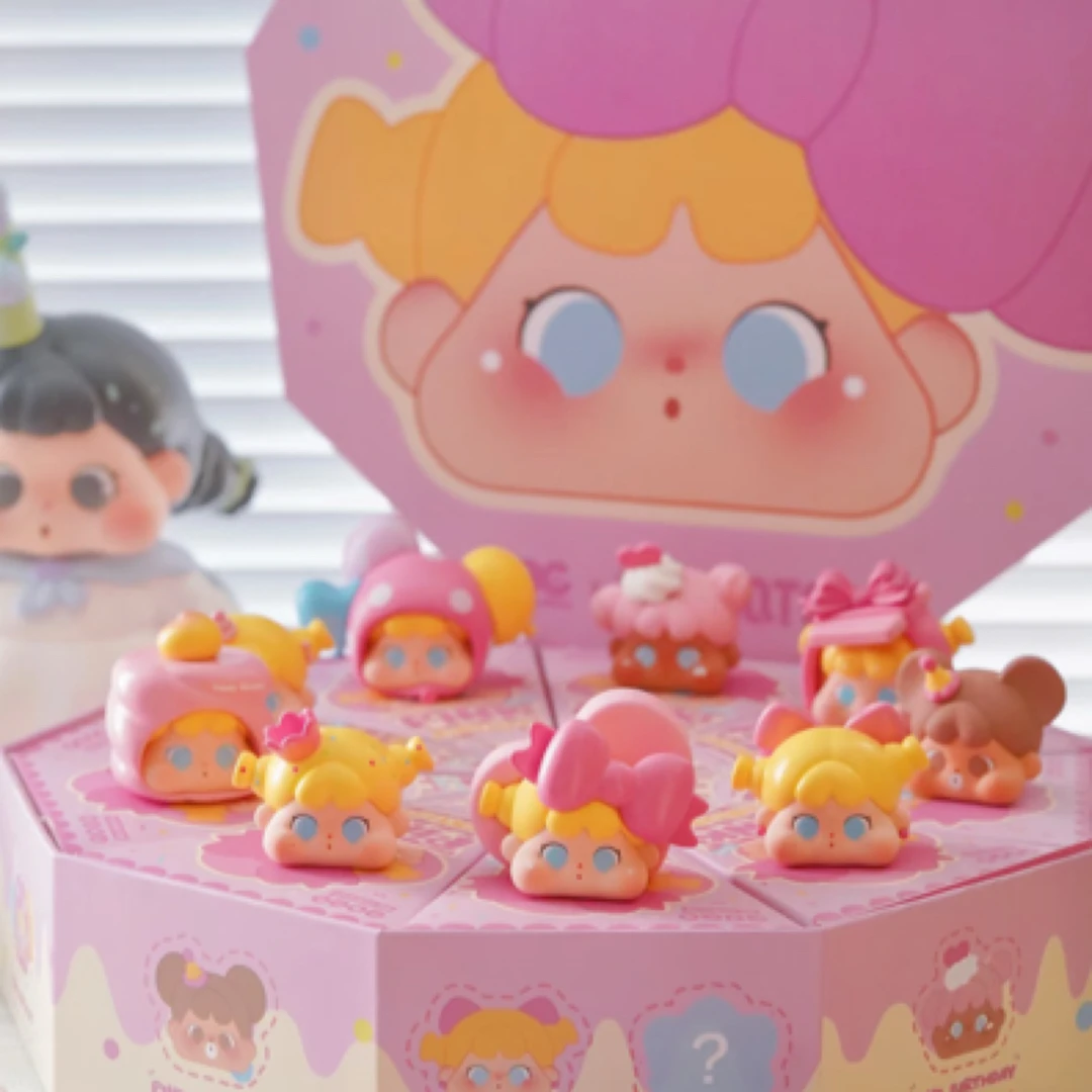 【拆盒】QOQO MINIFACE粉色的生日系列盲盒网红公仔可爱