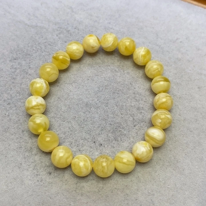 蜜蜡裸石未镶嵌手串