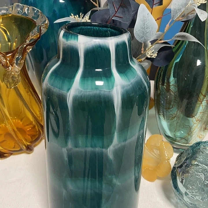 丫***头宝石绿琉璃摆件花瓶