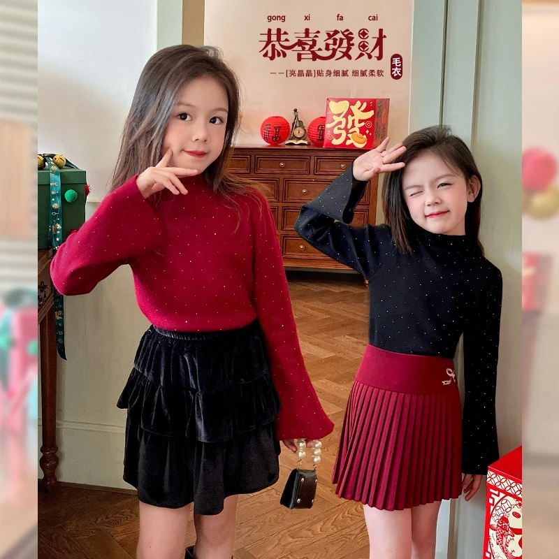 【满天星河】设计感烫钻喇叭袖气质长袖上衣