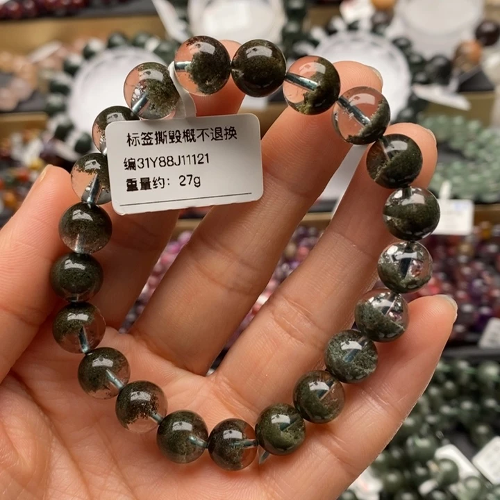 水晶手链未镶嵌绿幽灵聚宝盆手链
