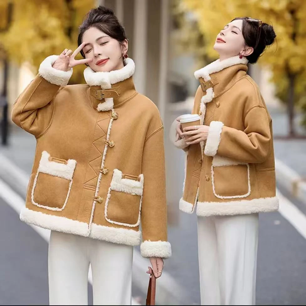 大衣[6613]短款时尚加绒加厚韩版秋冬上衣