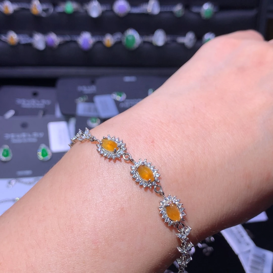 银S925镶嵌翡翠耳饰