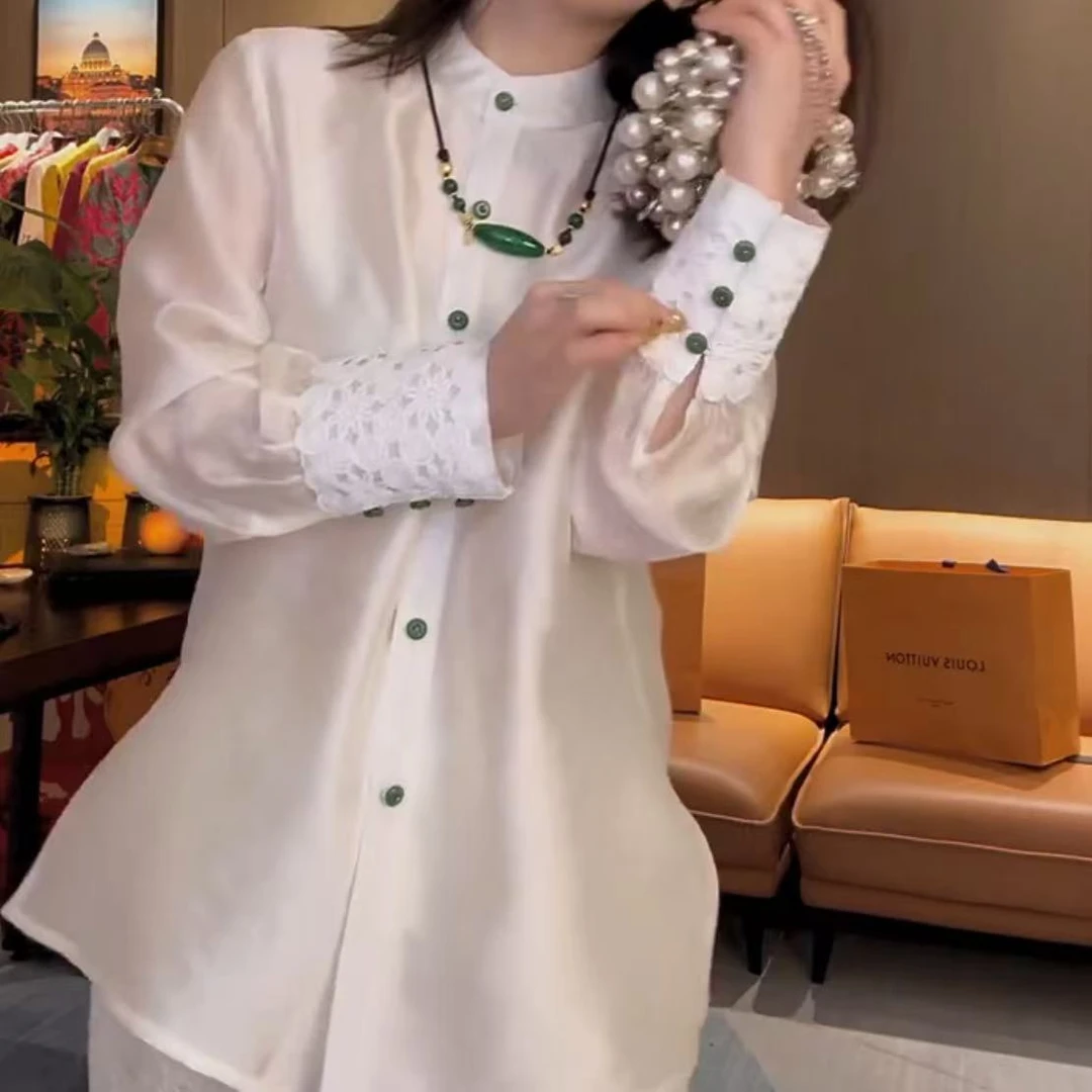 2025春季新款时尚显瘦气质女士网红洋气衬衫百搭款D7462