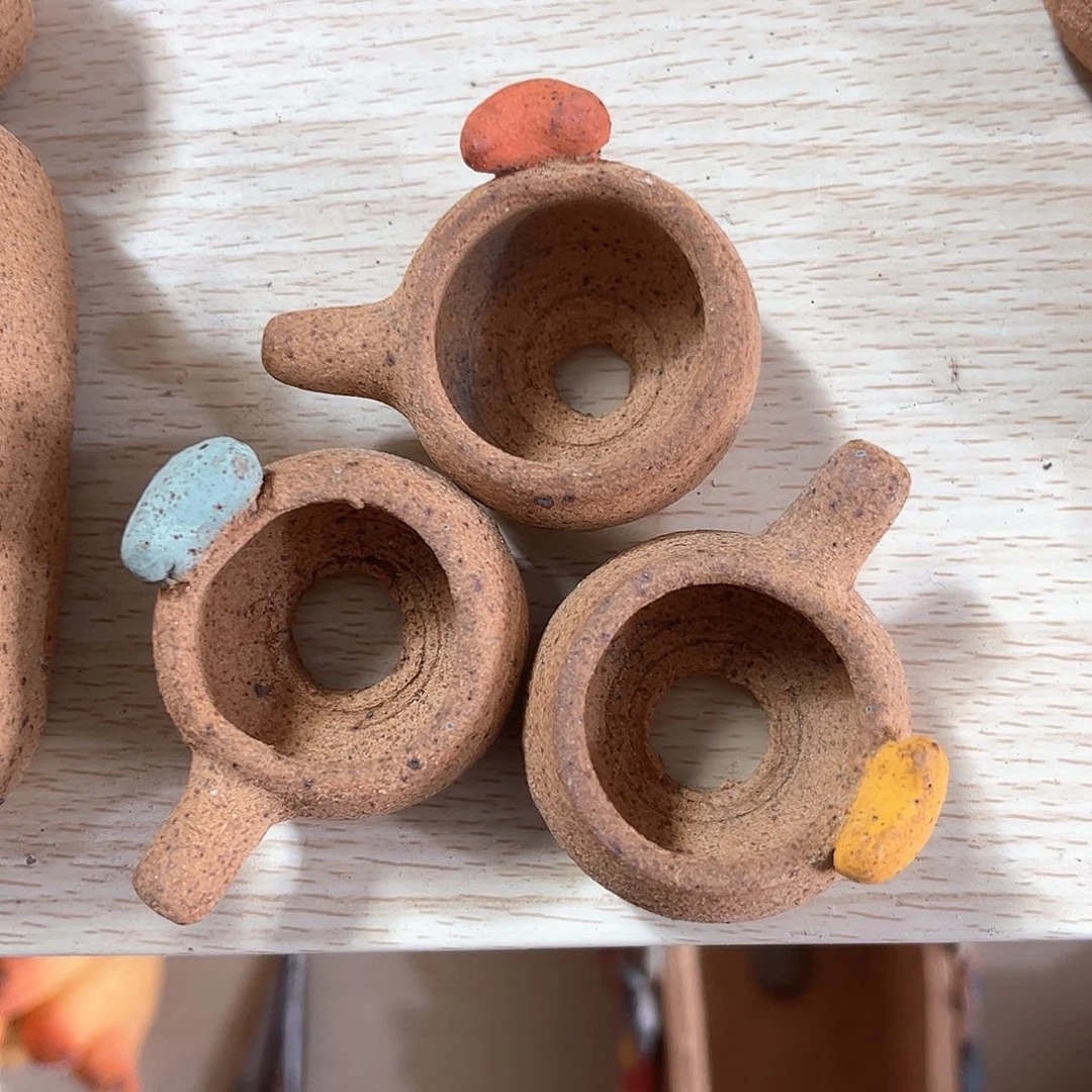 泥塑古镇炻陶花盆
